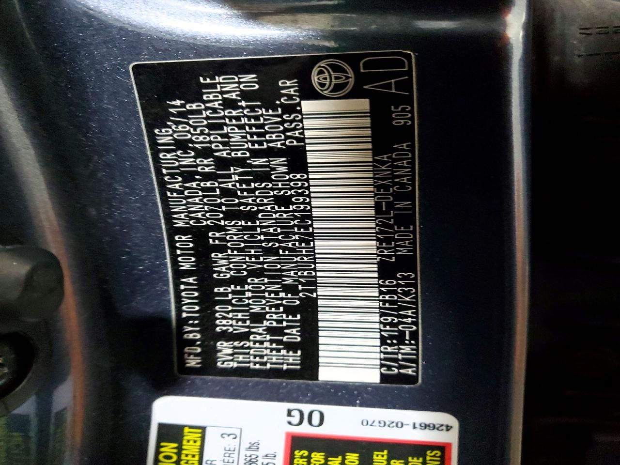 2014 Toyota Corolla le