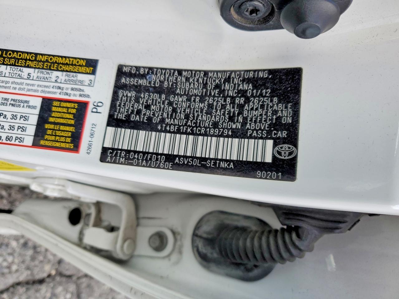 2012 Toyota Camry Base