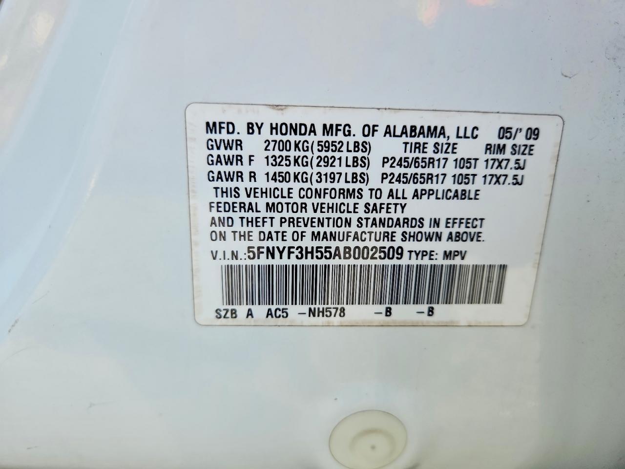 2010 Honda Pilot exl