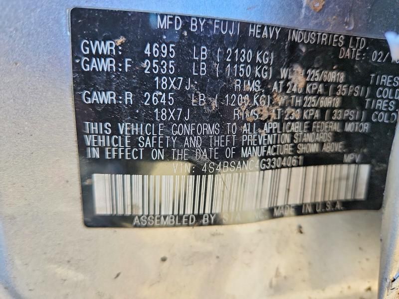 2016 Subaru Outback 2.5i Limited