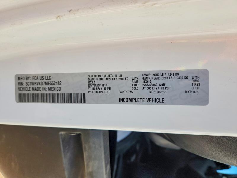 2021 Dodge RAM Promaster 3500 Utility / Service Truck