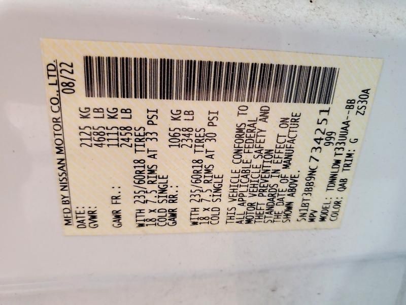 2022 Nissan Rogue sv