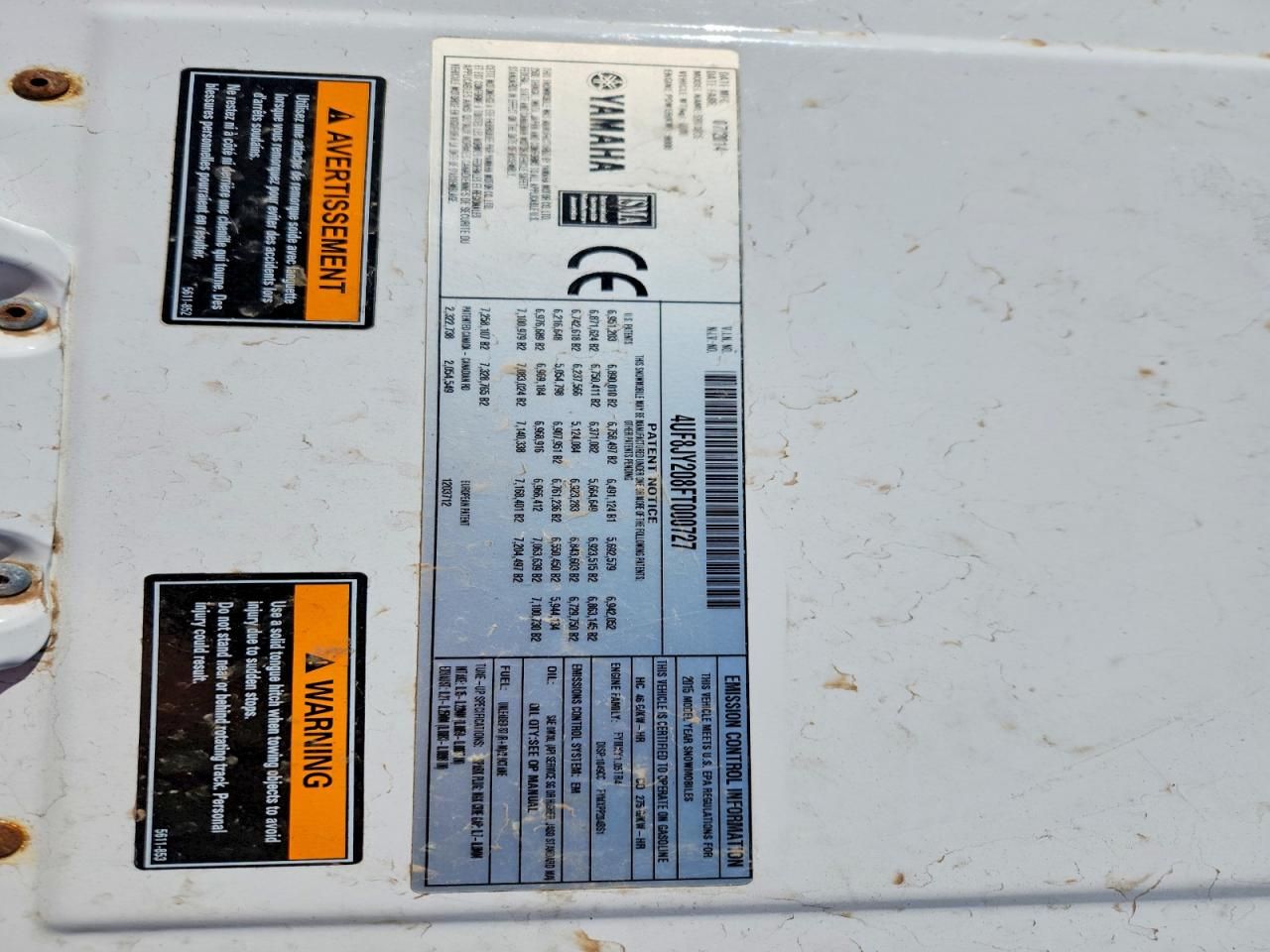 2015 Yamaha Srviper Trail