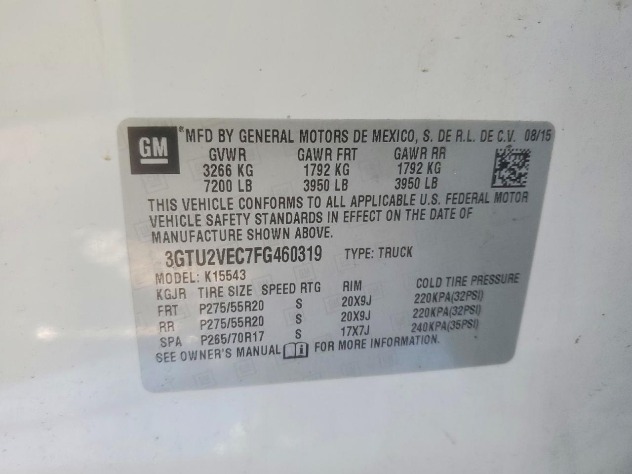 2015 GMC Sierra K1500 slt