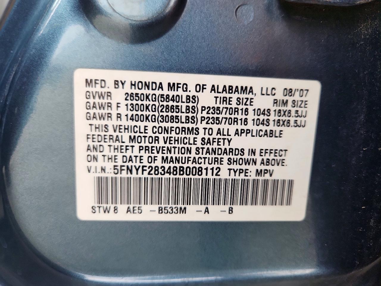 2008 Honda Pilot se