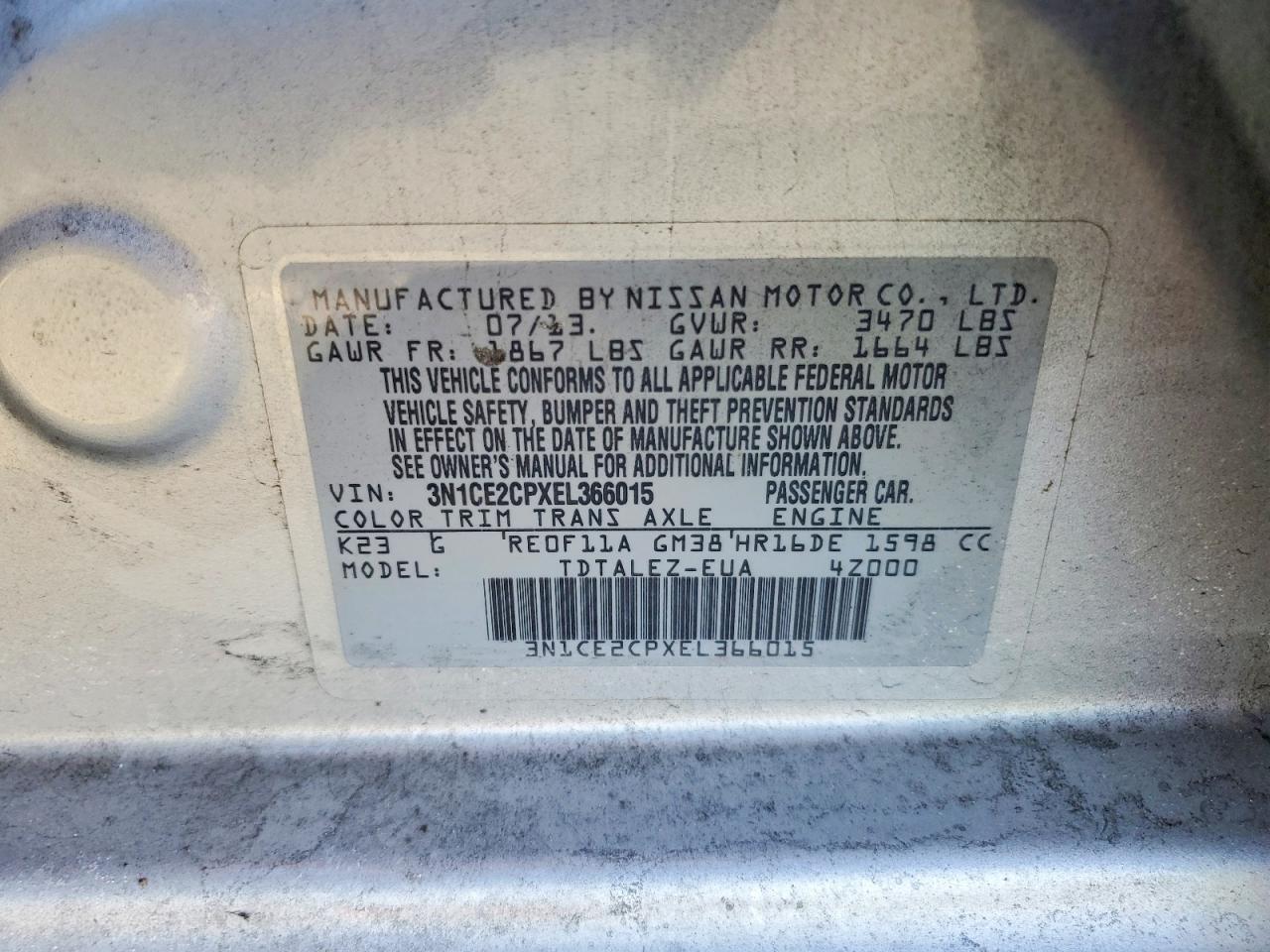 2014 Nissan Versa Note s