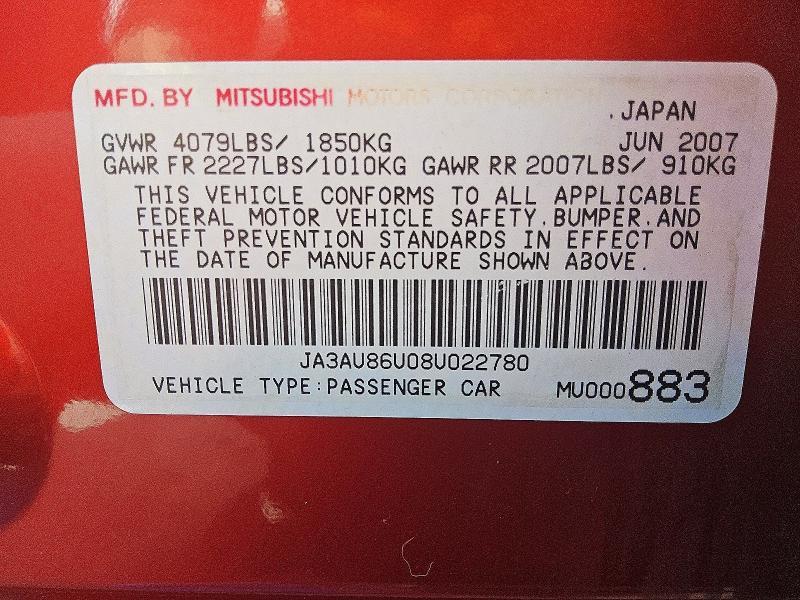 2008 Mitsubishi Lancer gts