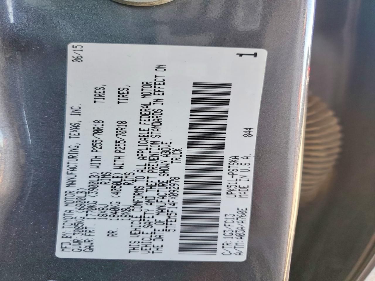 2015 Toyota Tundra Crewmax SR5