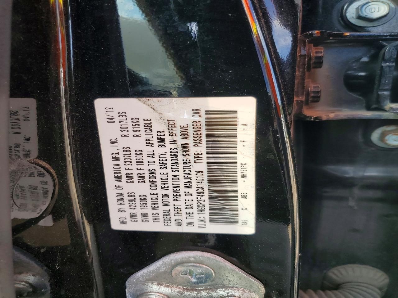 2012 Honda Accord lxp