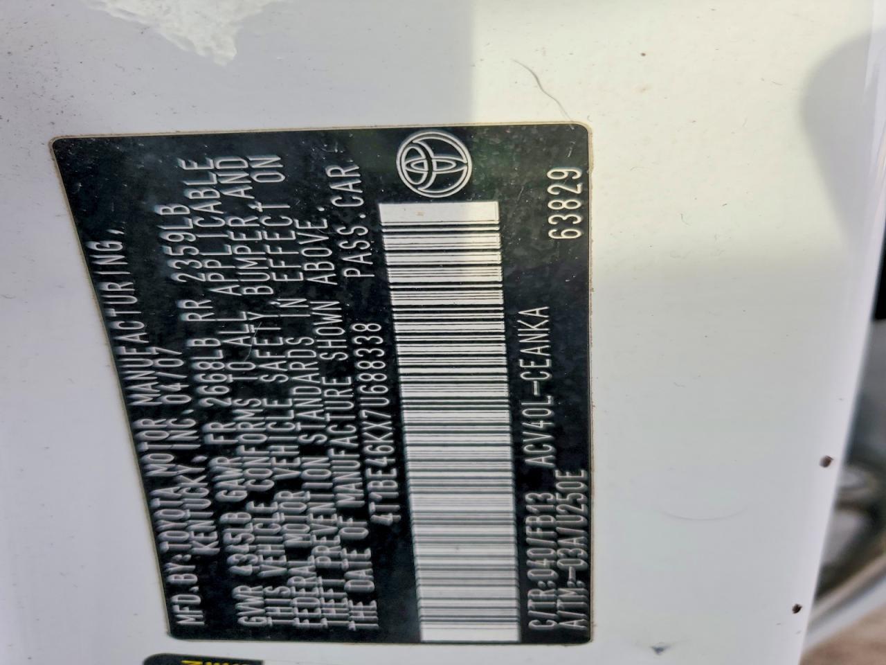 2007 Toyota Camry le