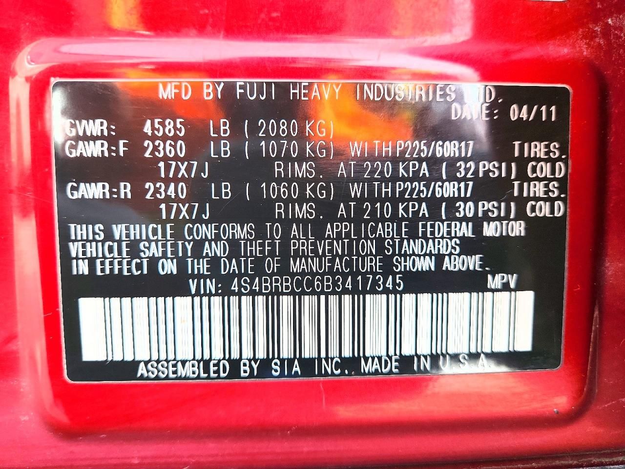 2011 Subaru Outback 2.5i Premium