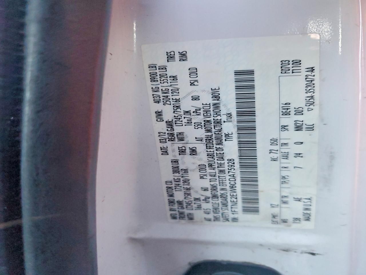 2012 Ford Econoline E250 Van