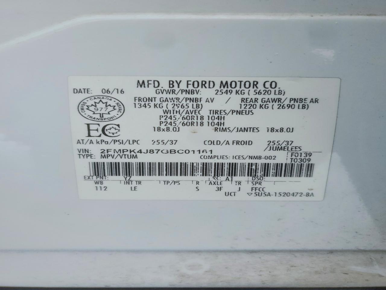 2016 Ford Edge sel