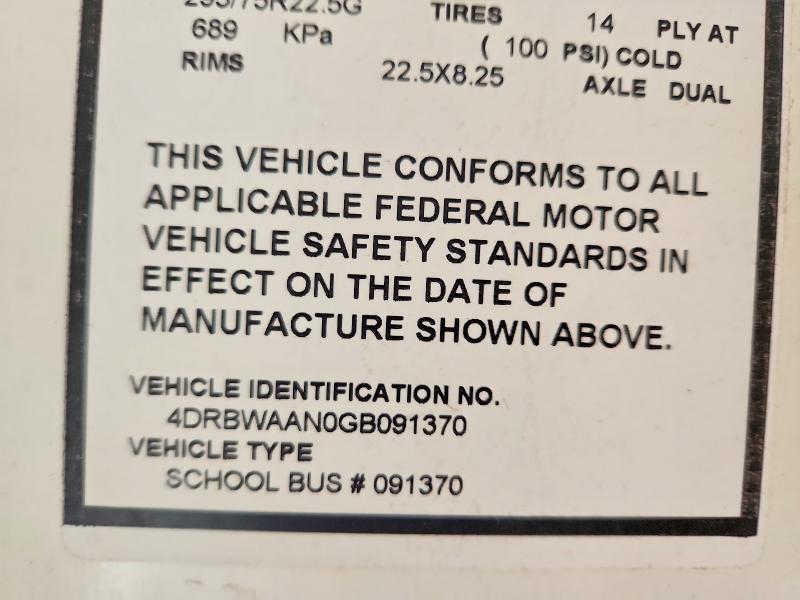 2016 Ic Corporation RE Series School-School Bus