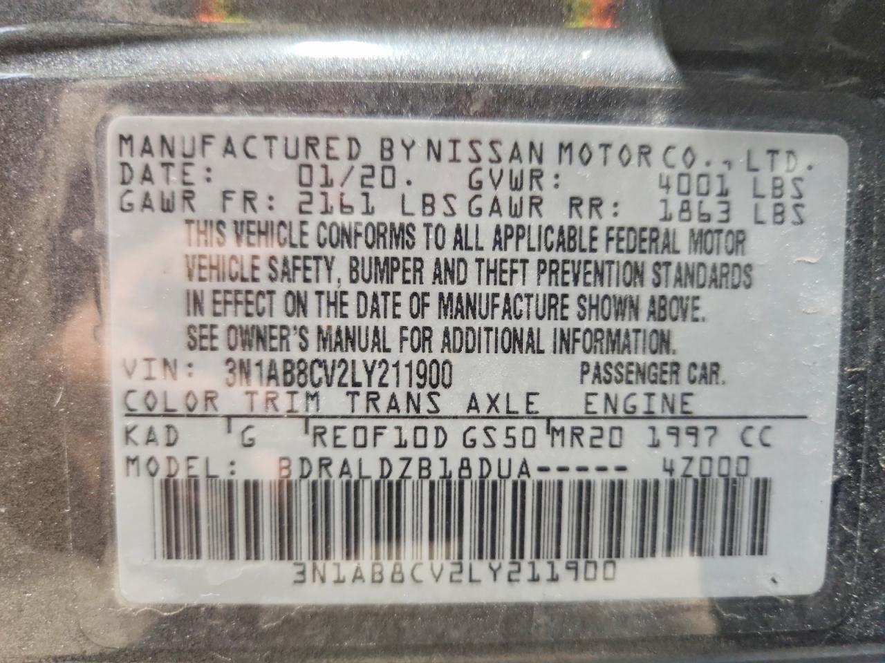 2020 Nissan Sentra sv