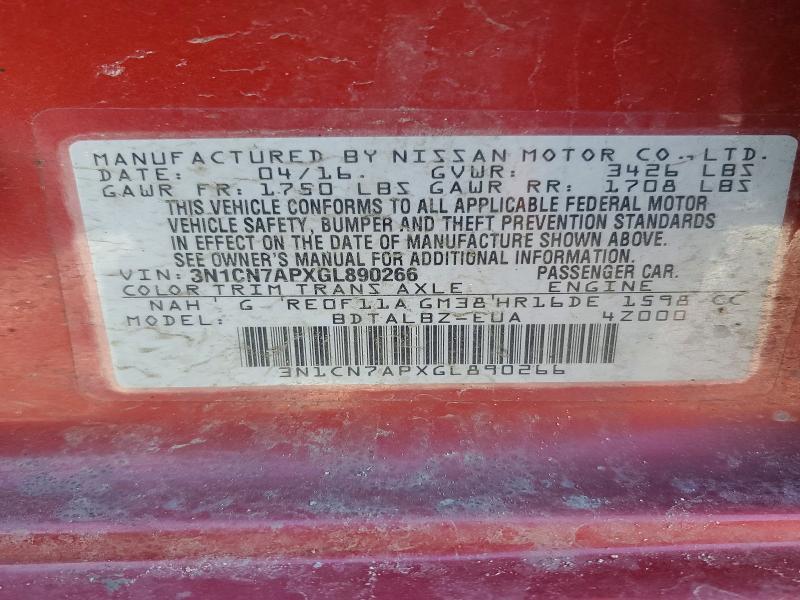 2016 Nissan Versa 1.6 sv