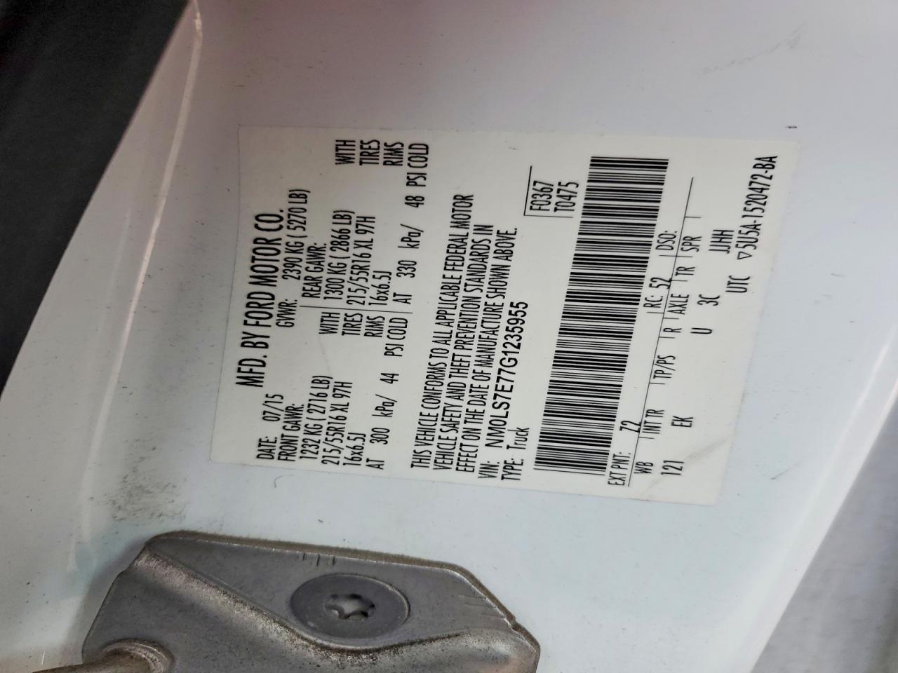 2016 Ford S7E / Transit Connect XL