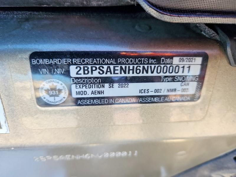 2022 Skidoo Expedition LE 900 A