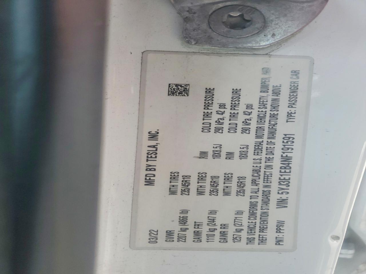 2022 Tesla Model 3