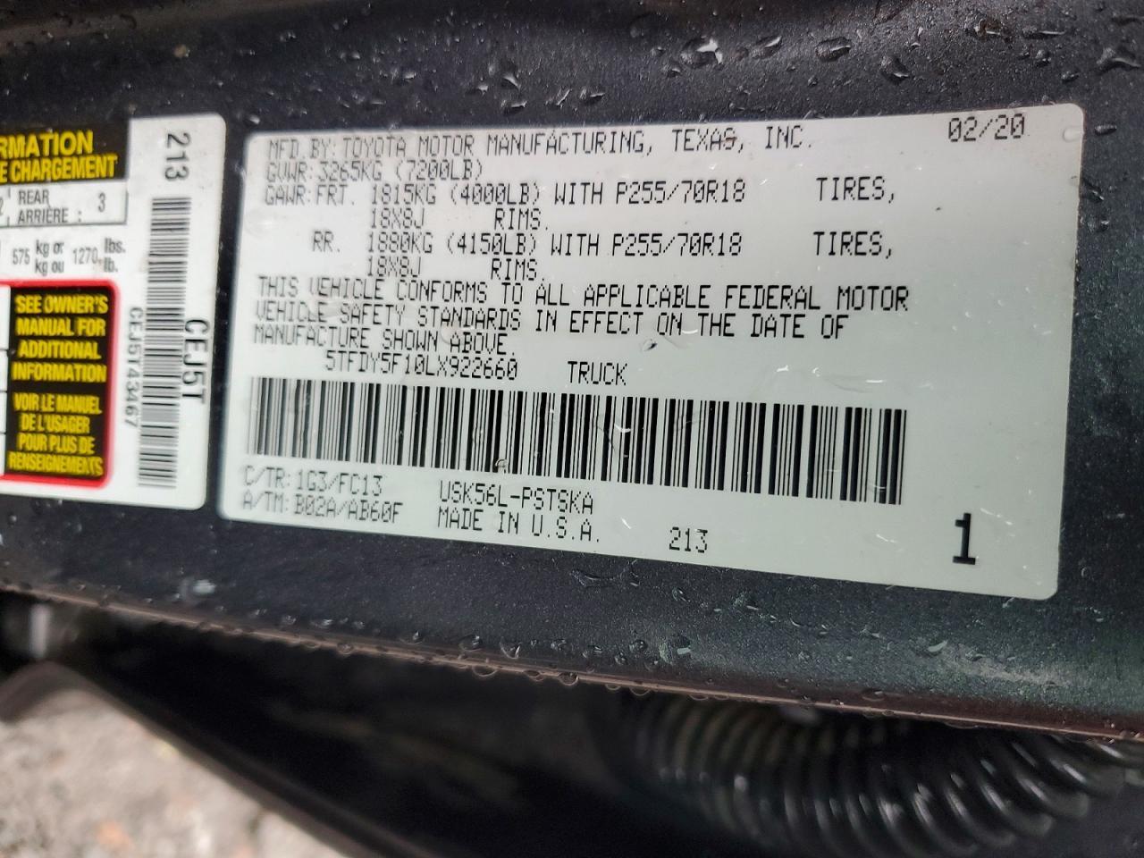 2020 Toyota Tundra SR5