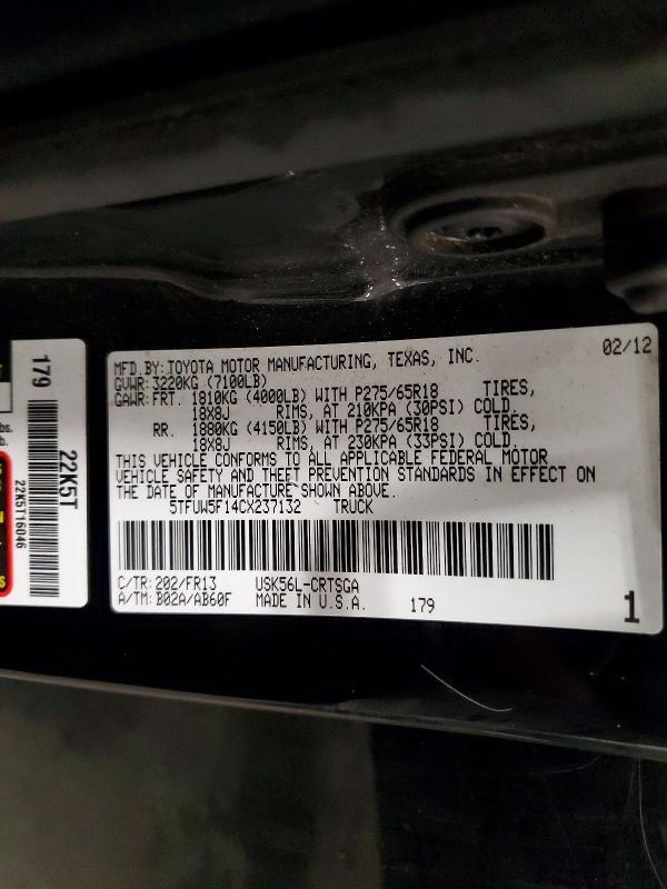2012 Toyota Tundra Double cab SR5