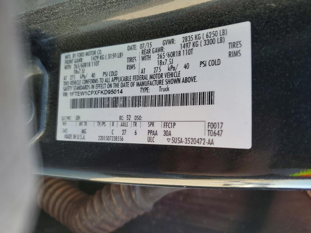 2015 Ford F150 Supercrew