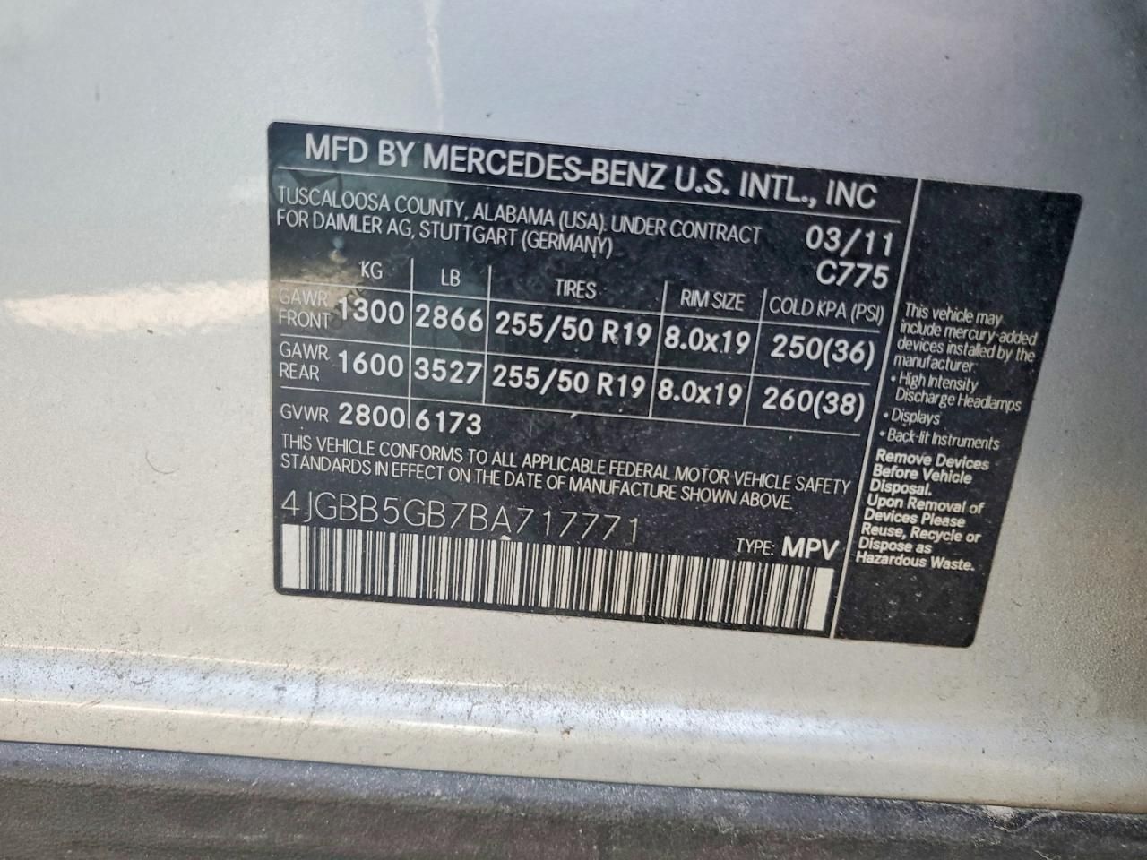 2011 Mercedes-Benz Ml 350