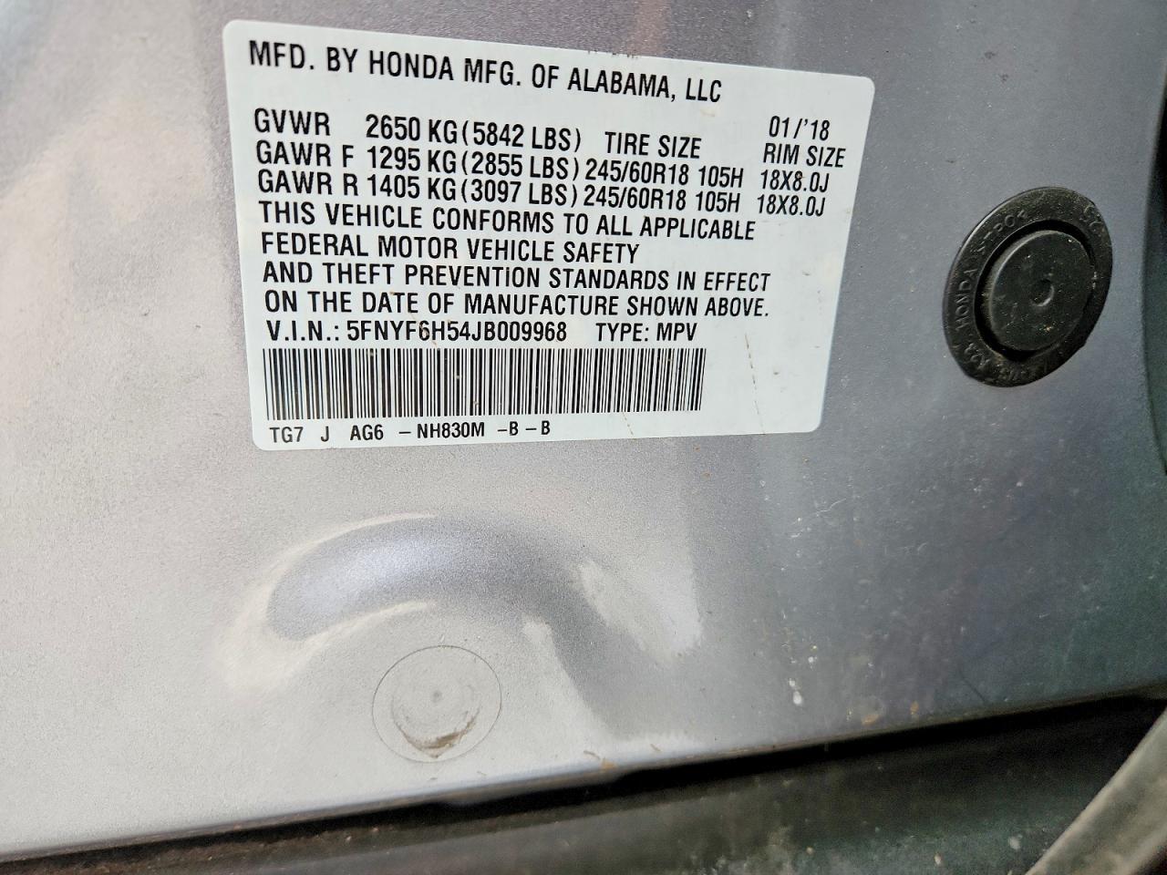 2018 Honda Pilot exl