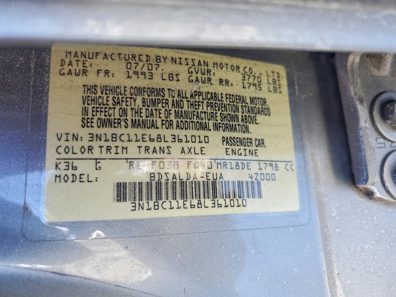 2008 Nissan Versa s