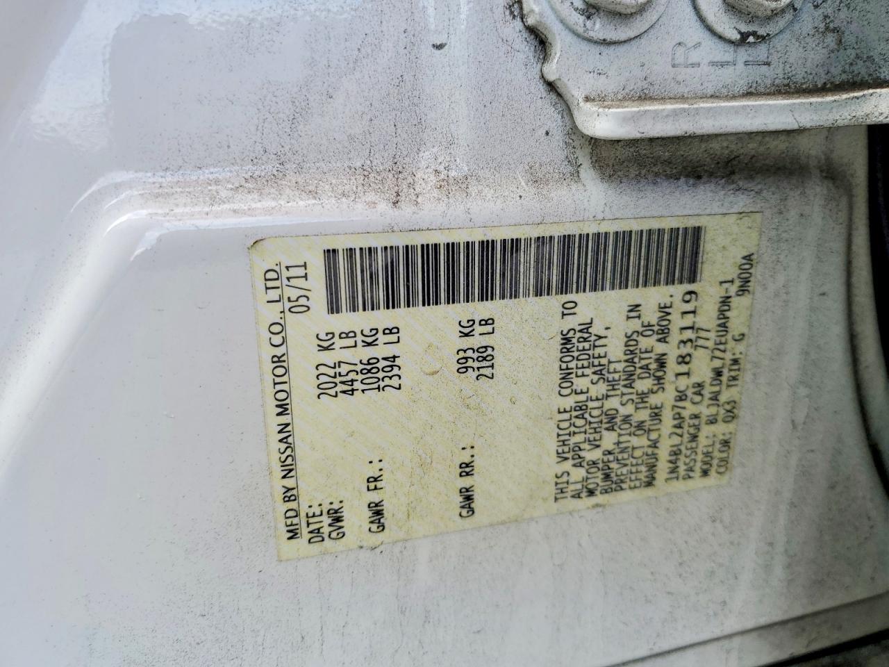 2011 Niss Altima sr