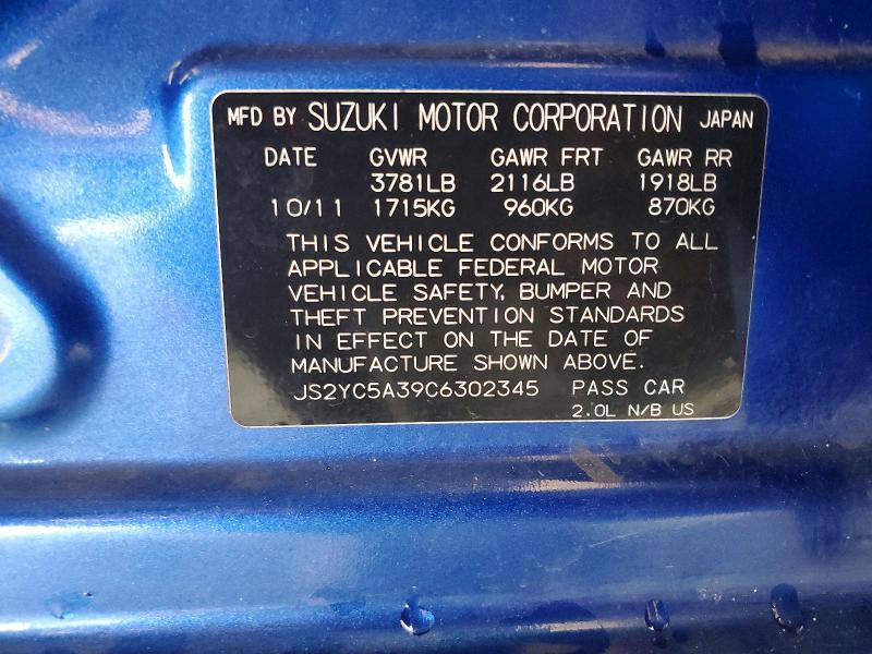 2012 Suzuki SX4 le