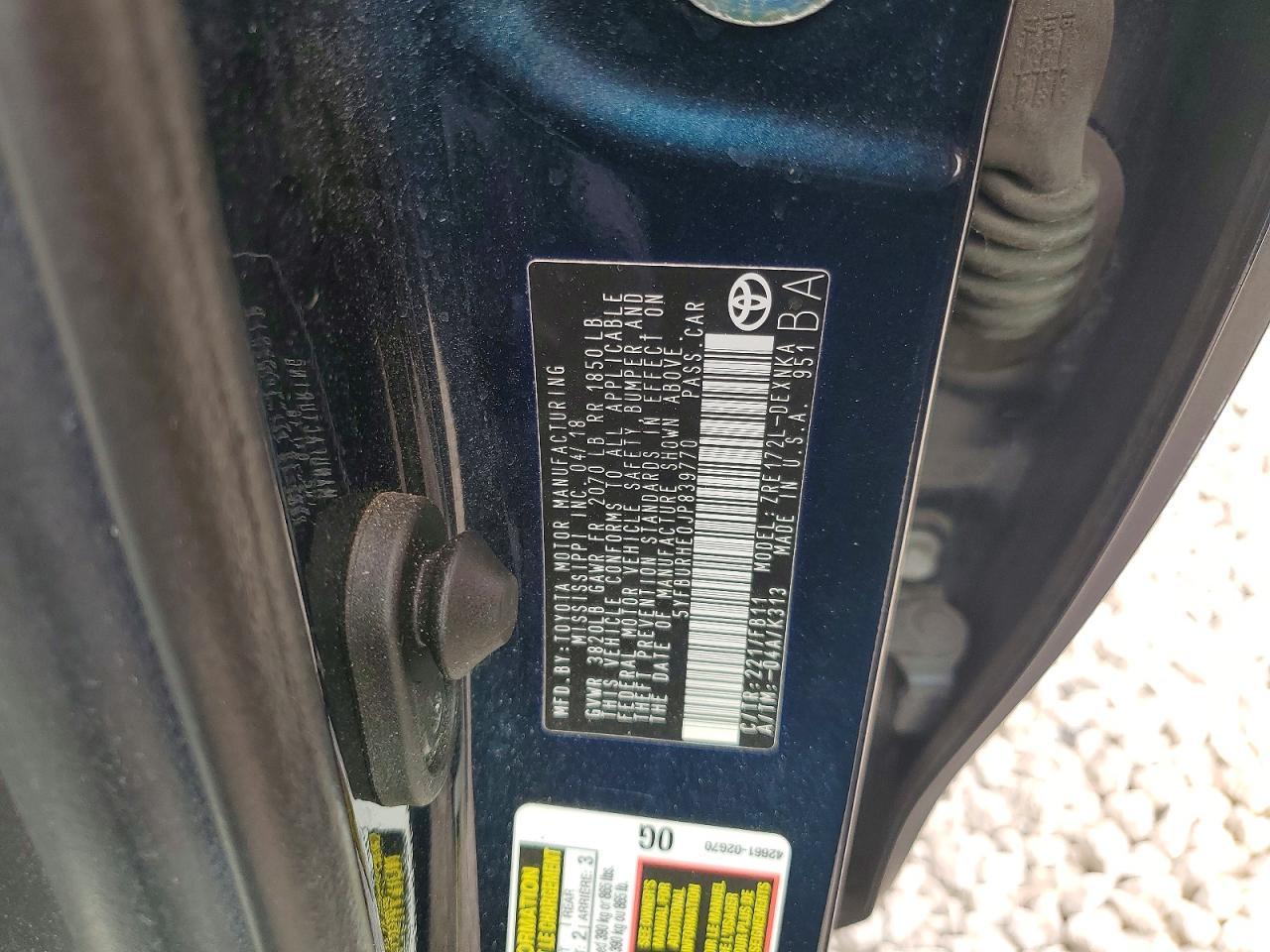2018 Toyota Corolla l