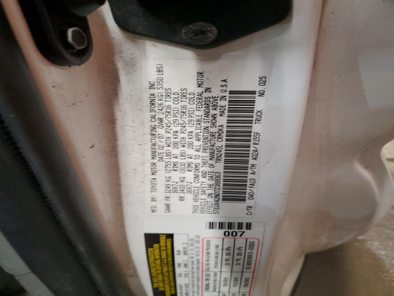 2007 Toyota Tacoma Access Cab