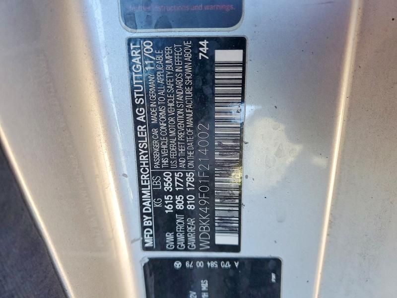 2001 Mercedes-Benz Slk 230 Kompressor