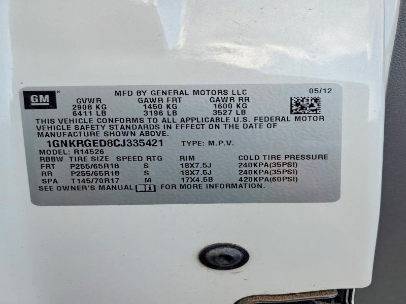2012 Chevrolet Traverse lt