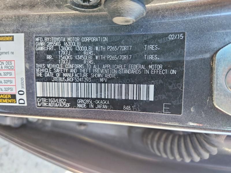 2015 Toyota 4runner Sr5/sr5 Premium