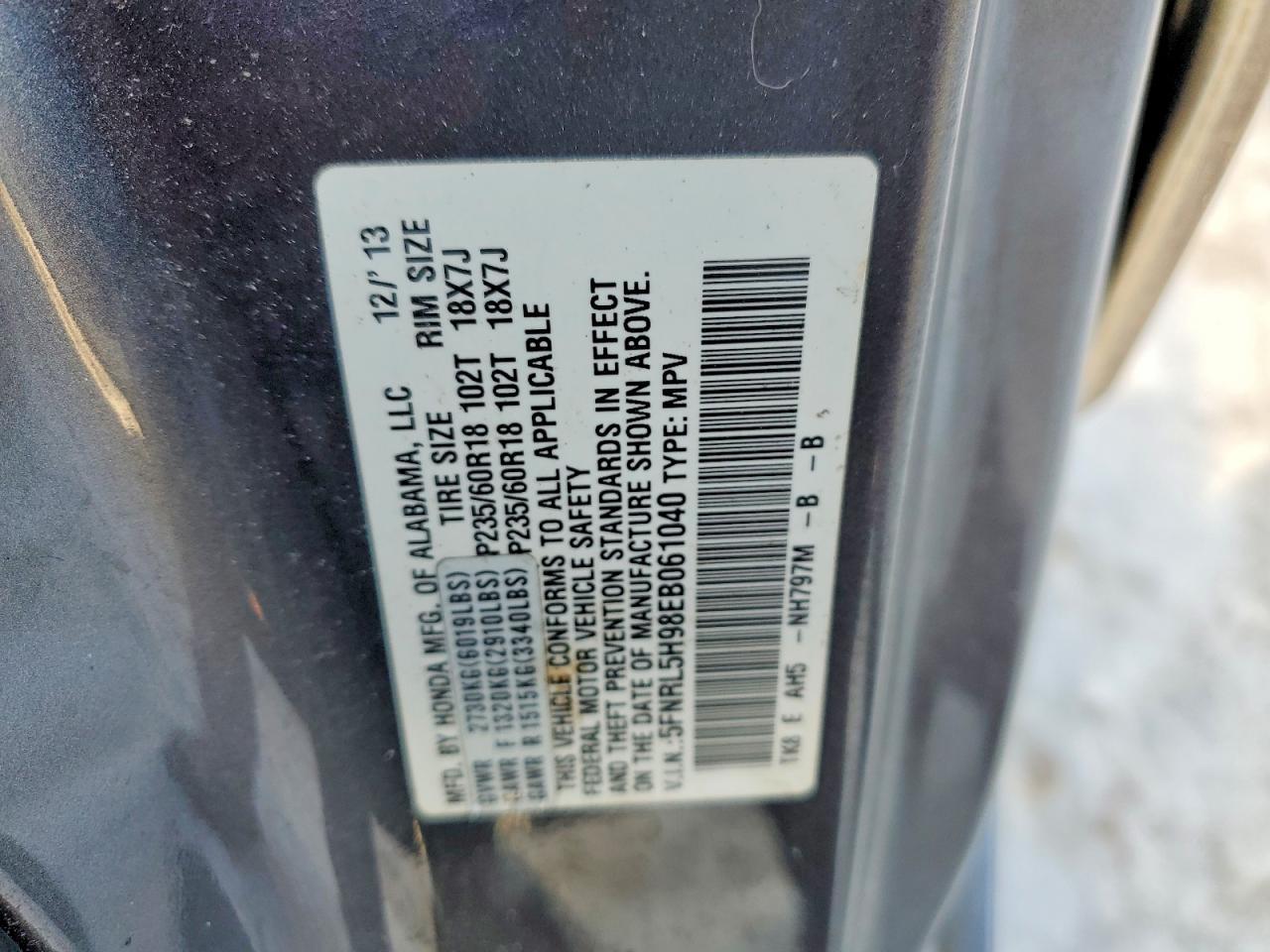 2014 Honda Odyssey Touring