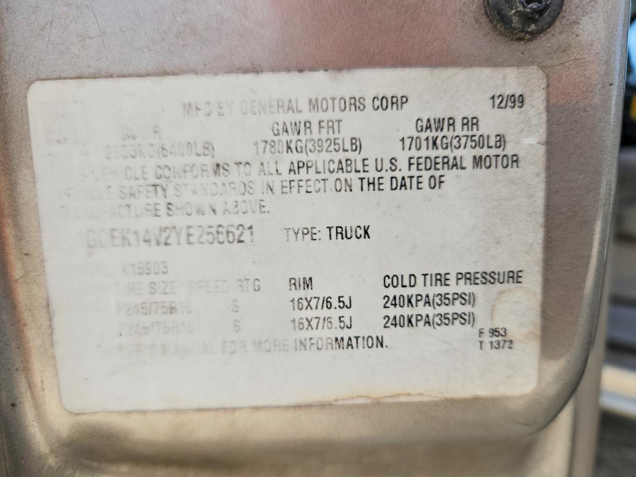 2000 Chevrolet Silverado K1500