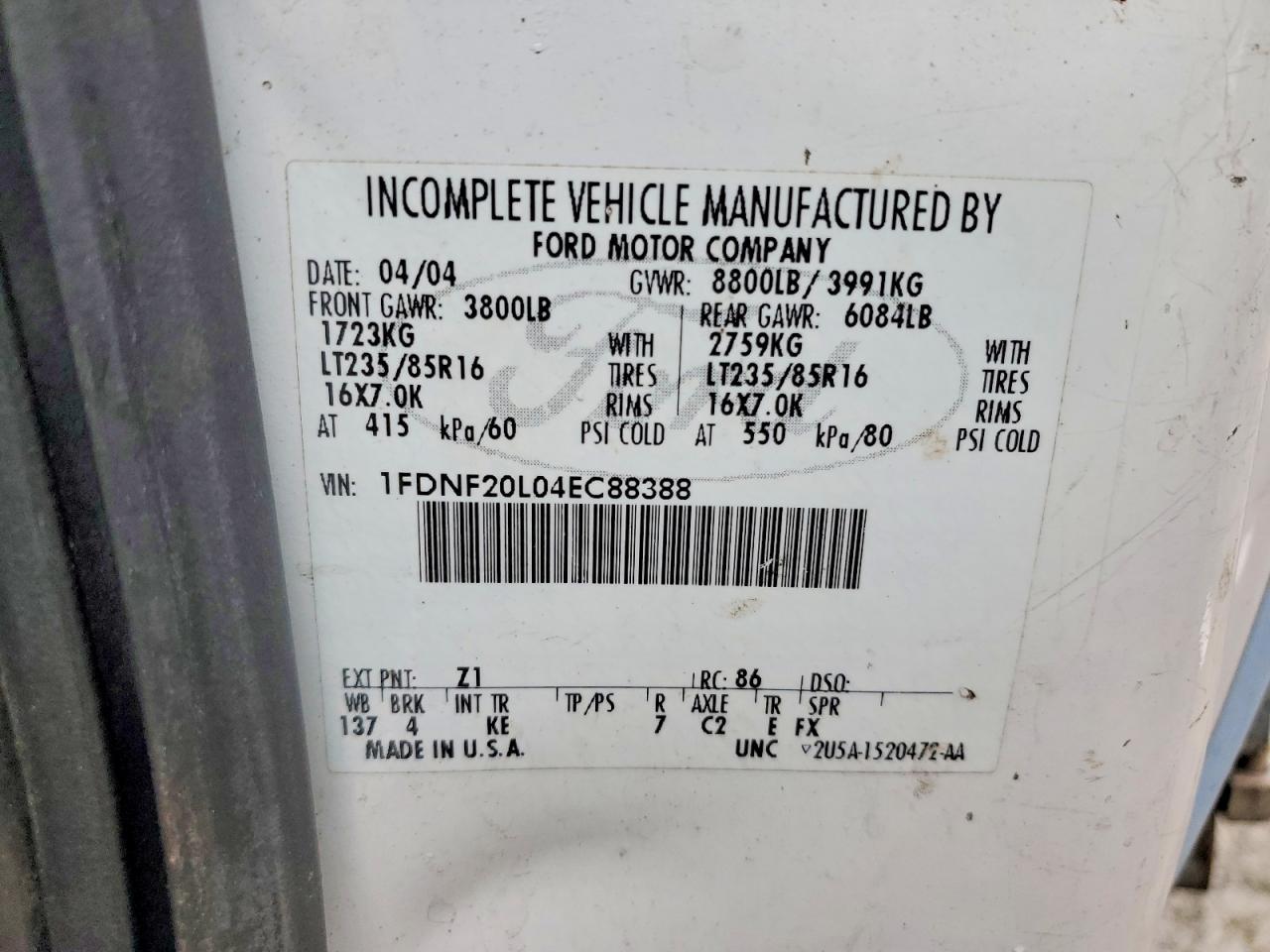 2004 Ford F250 Super Duty Utility / Service Truck