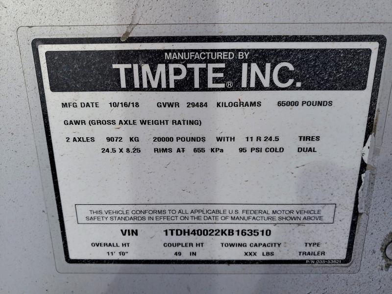 2019 Timpte Grain Trailer