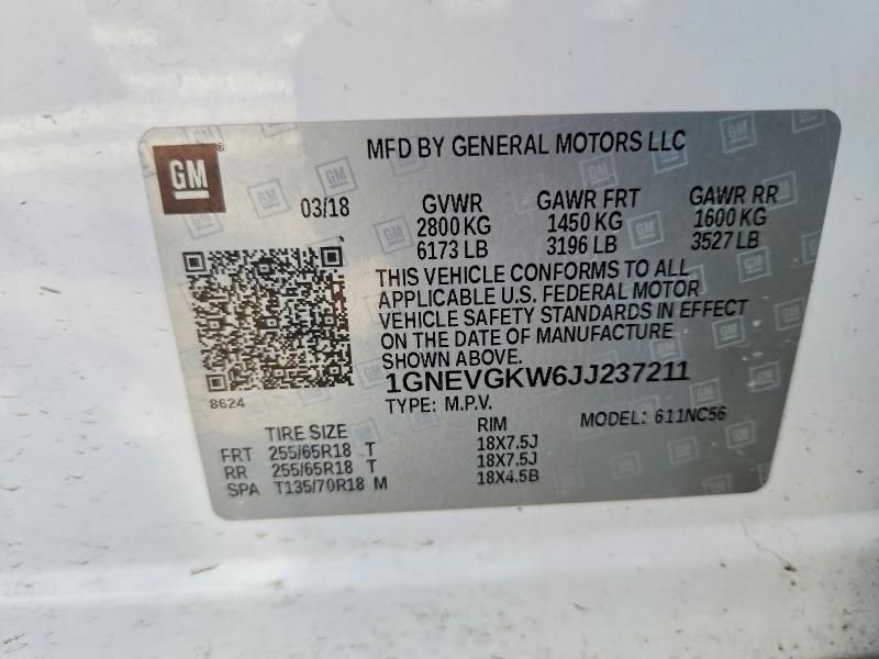 2018 Chevrolet Traverse lt