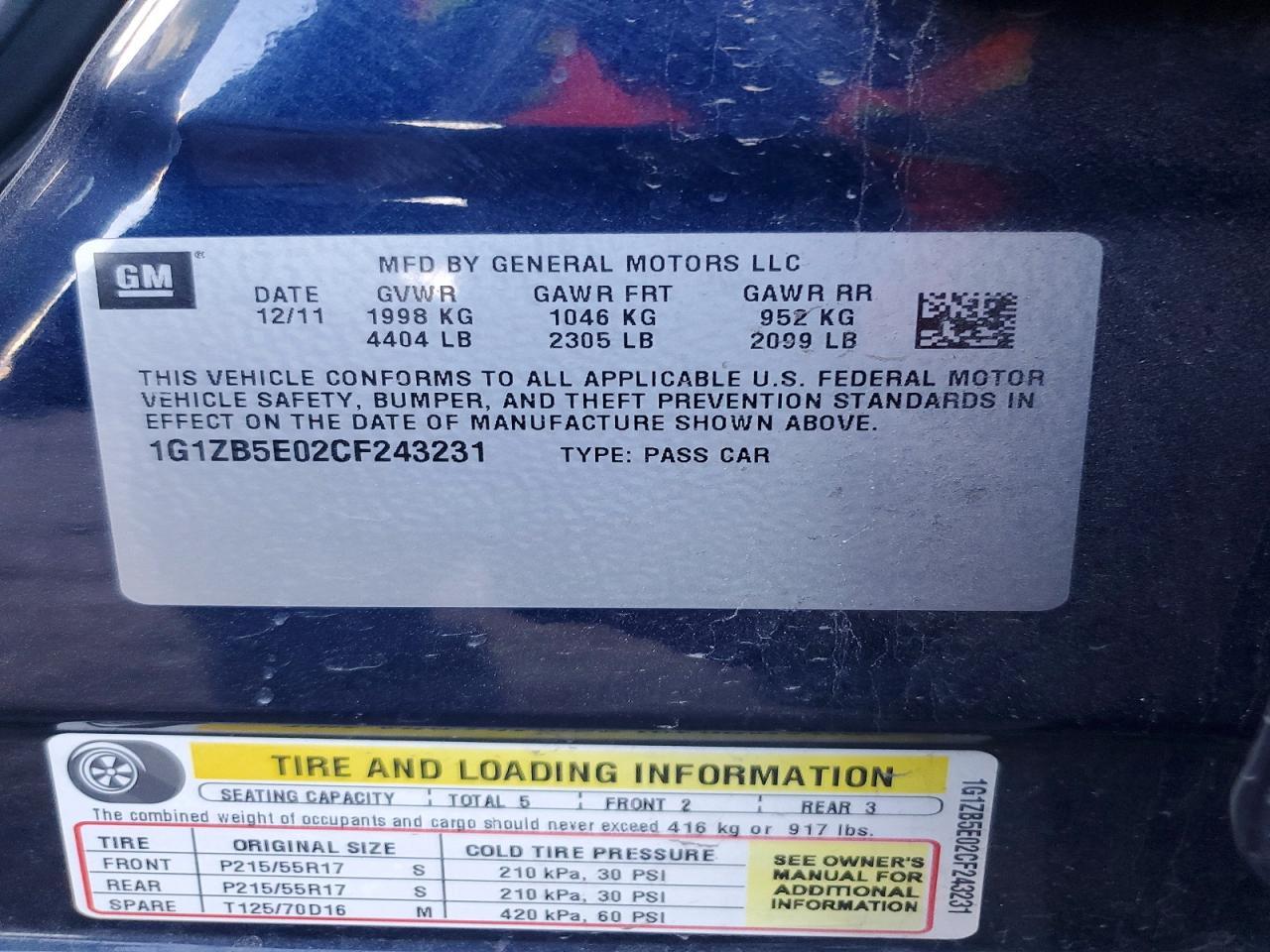 2012 Chevrolet Malibu ls