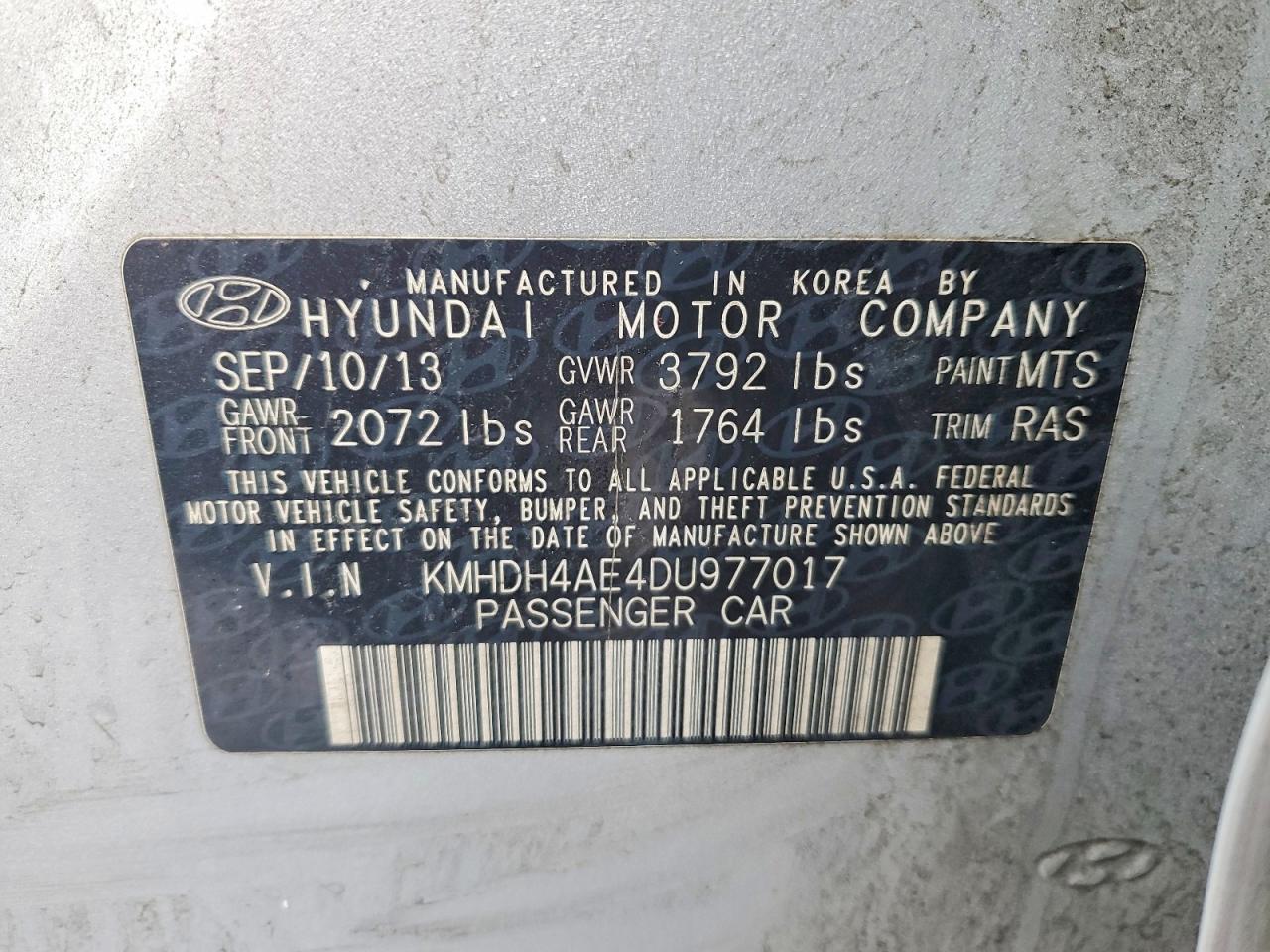 2013 Hyundai Elantra gls