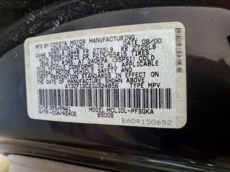 2001 Toyota Sienna le