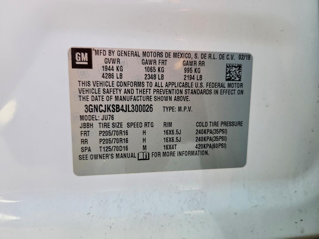 2018 Chevrolet Trax ls