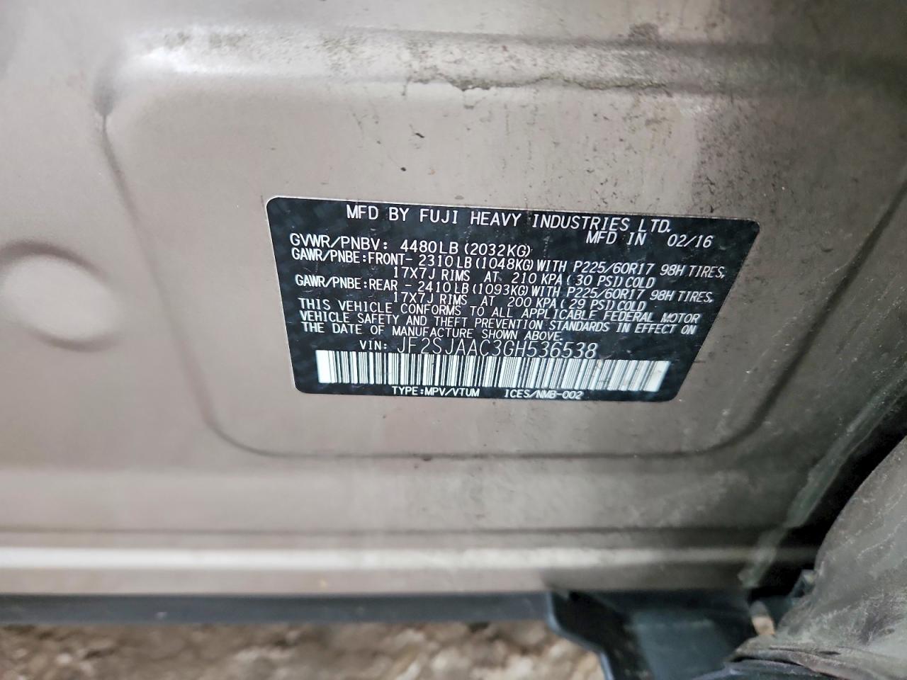 2016 Subaru Forester 2.5i