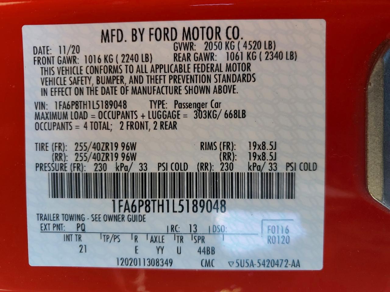 2020 Ford Mustang