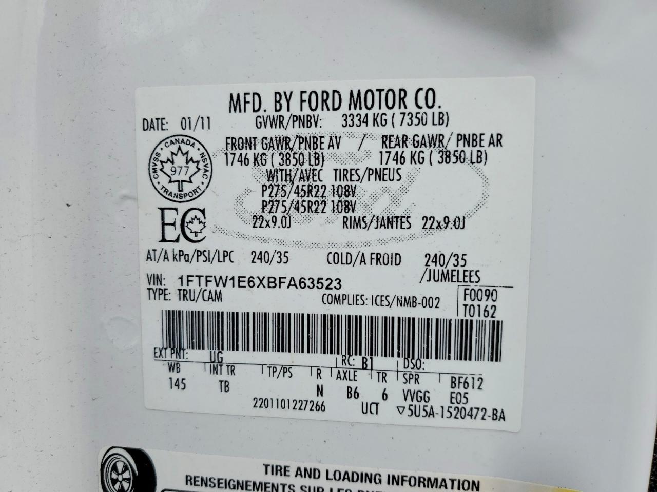 2011 Ford F150 Supercrew