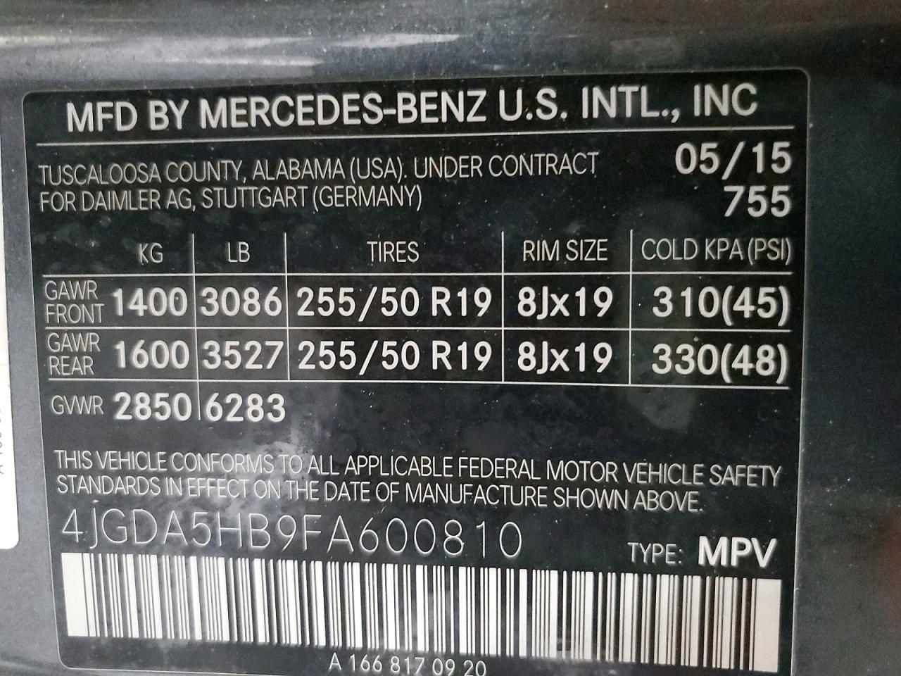 2015 Mercedes-Benz Ml 350 4matic