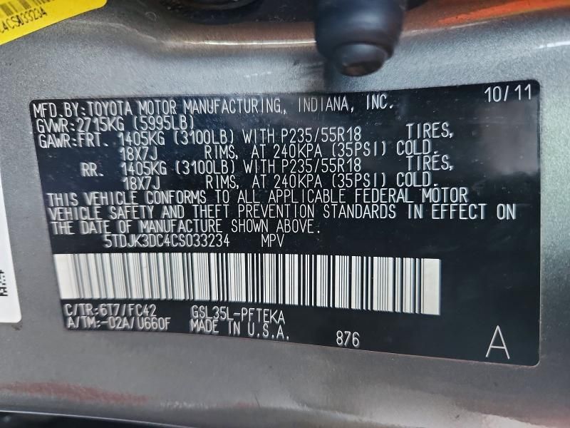 2012 Toyota Sienna le